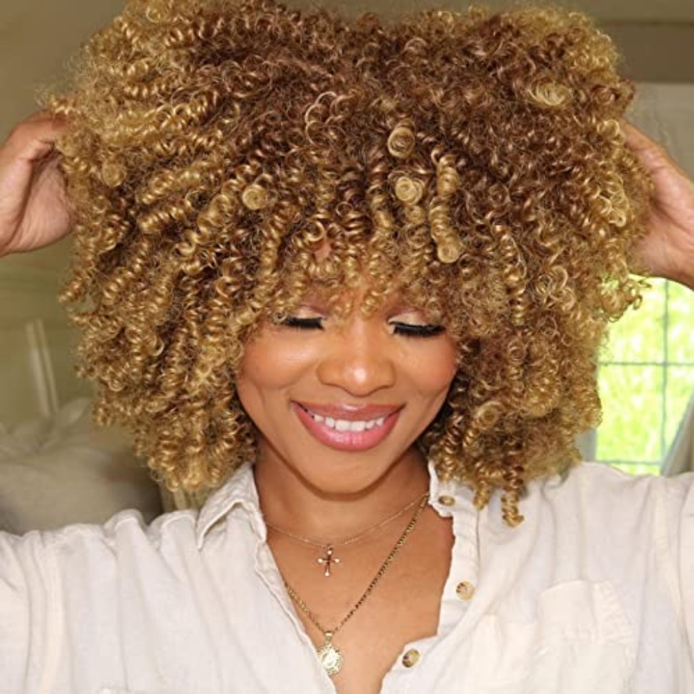 Big Brown Blonde Curly Beauty Full Wig